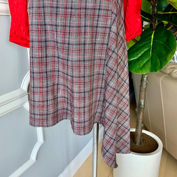 Isabel Marant Diesty Asymmetric Checked Wool Blend Skirt Size 6 - Picture 9 of 12